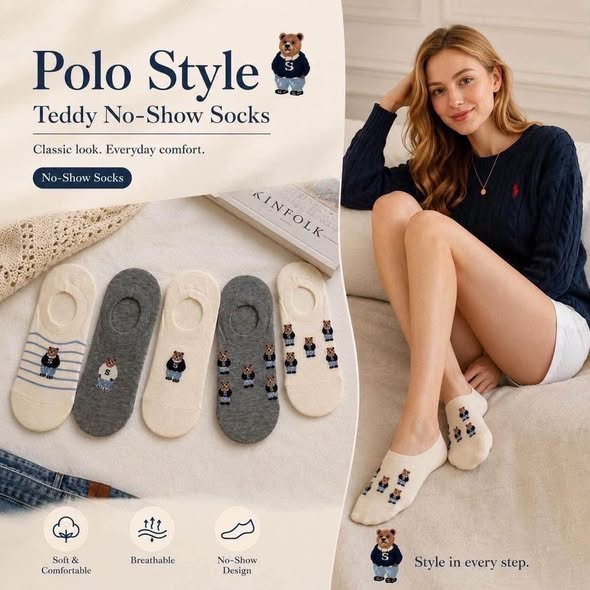 ถุงเท้า Polo Teddy No-Show Socks มาใหม่